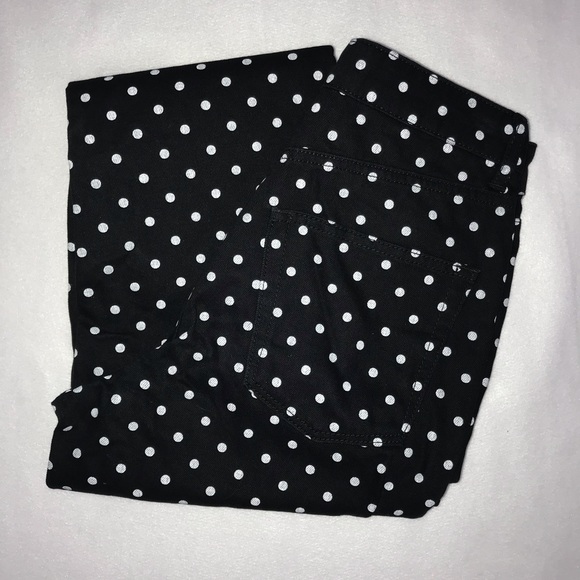 Topshop Denim - TopShop Moro Mom Black Polka Dot Crop Pants 26